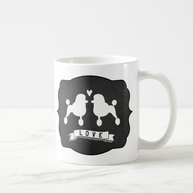 Caneca De Café Poodles Padrão do rico | Amor aos cães (Direita)