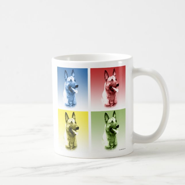 Caneca De Café Pop Art belga Malinois (Direita)