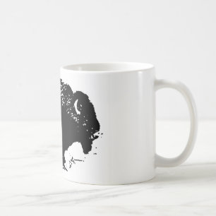 Caneca De Café Pop Art Black White Buffalo Bison Silhouette