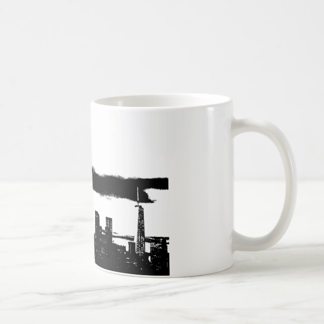 Caneca De Café Pop Art Black White NYC Nova Iorque (Direita)