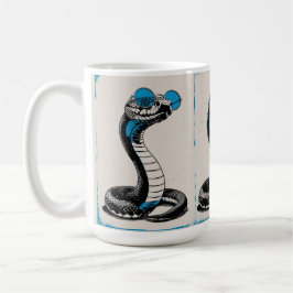 Caneca De Café Pop Art Cobra com óculos de sol azuis