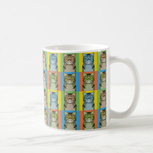 Caneca De Café Pop art exótico dos desenhos animados do gato de