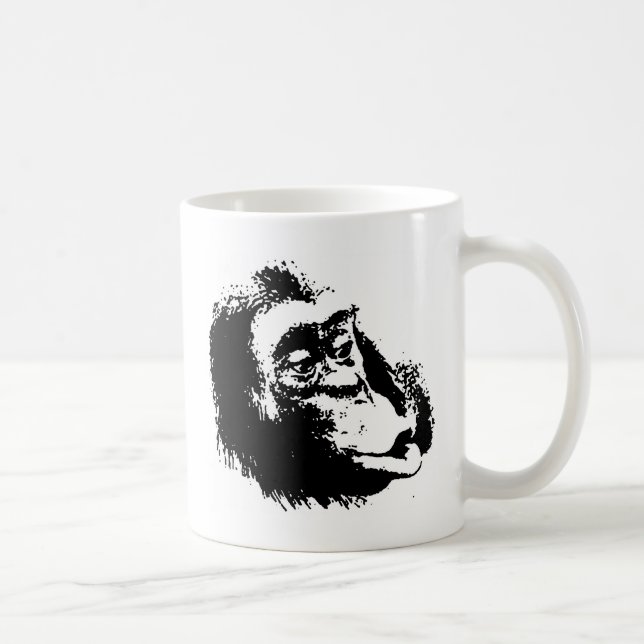 Caneca De Café Pop Art Funny Chimpanzé (Direita)