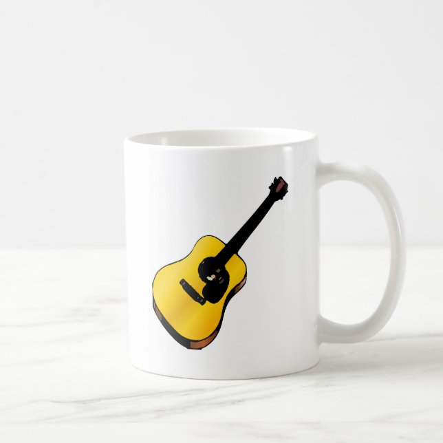 Caneca De Café Pop Art Guitar (Direita)