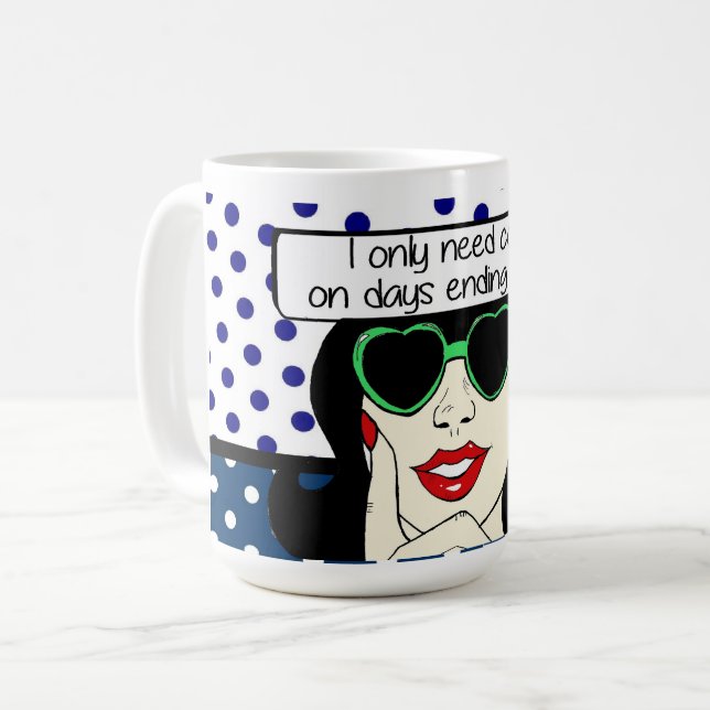Caneca De Café Pop art Lady Coffee Mug (Frente Esquerda)