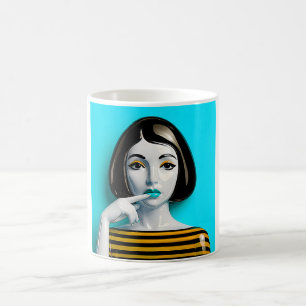 Caneca De Café Pop Art Mulher