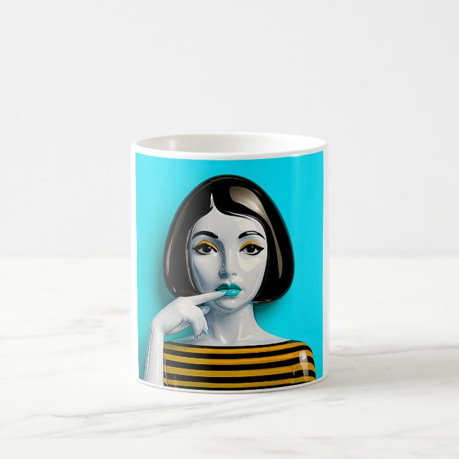 Caneca De Café Pop Art Mulher (Centro)