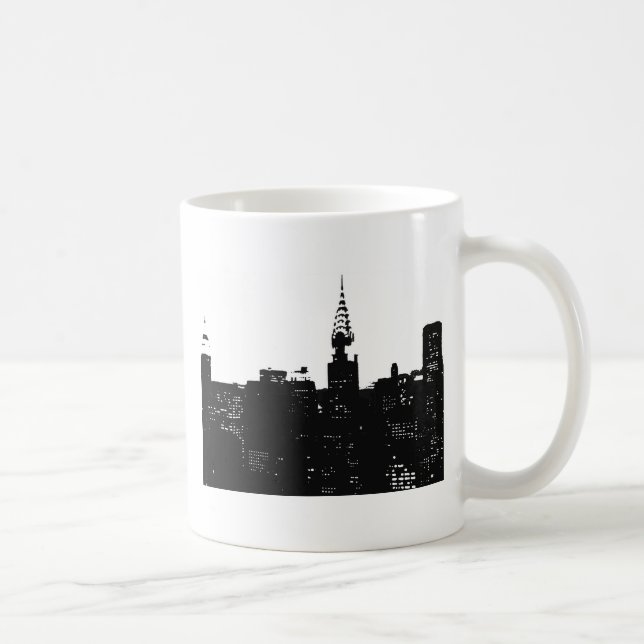 Caneca De Café Pop Art New York Silhouette (Direita)