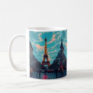 Caneca De Café Pop Art Paris - Vibrante paisagem digital