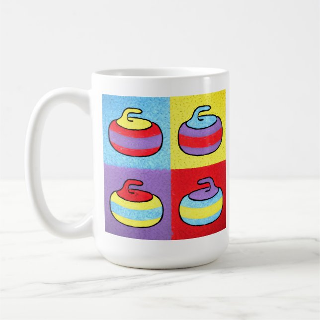 Caneca De Café Pop Art Rocks Curling Design (Esquerda)
