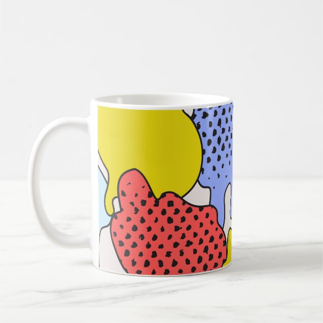 Caneca De Café Pop Art Splatter: Drama em Quadrinhos (Esquerda)