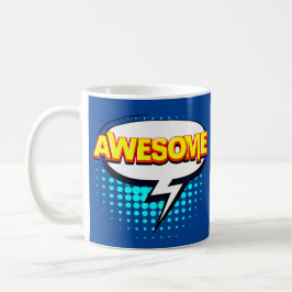 Caneca De Café Pop da banda desenhada Blue Yellow AWESOME Novelly