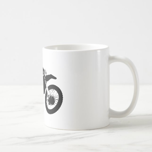 Caneca De Café Pop de Arte Branca Negra Motocross Motorcyesporte (Direita)