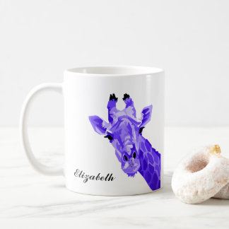 Caneca De Café Pop de Girafa Roxa - Arte Personalizada