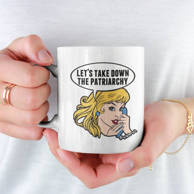 Caneca De Café Pop feminista engraçada e feminista, mulher com ci (Criador carregado)