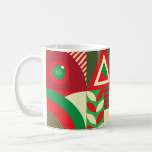Caneca De Café Pop geométrico: Azulejos Abstratos coloridos.
