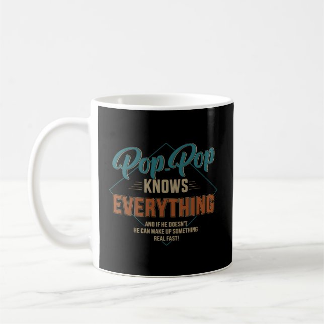 Caneca De Café Pop Pop Sabe Tudo Do Vovô E Do Pai (Esquerda)