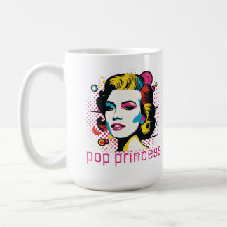 Caneca De Café Pop princesa, cara de mulher, cara de abstrato