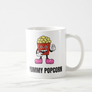 Caneca De Café Popcorn Comida Kawaii Face
