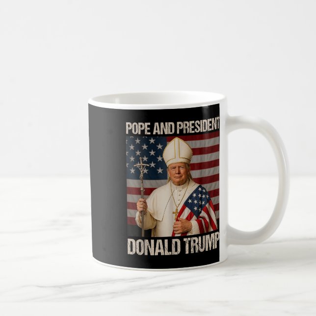 Caneca De Café Pope E Presidente Donald Trump (Direita)