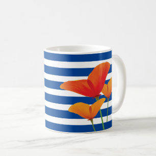 Caneca De Café Poppy Blue Stripes Monograma