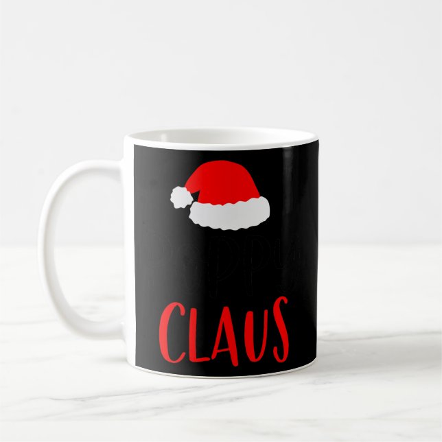 Caneca De Café Poppy Claus Engraçado Pijama de Natal Vovô (Esquerda)