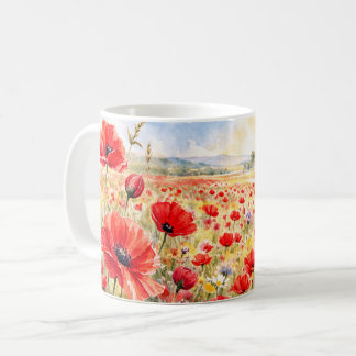 Caneca De Café Poppy Field - Watercolour Poppy
