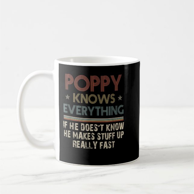 Caneca De Café Poppy sabe tudo - vovô presente (Esquerda)
