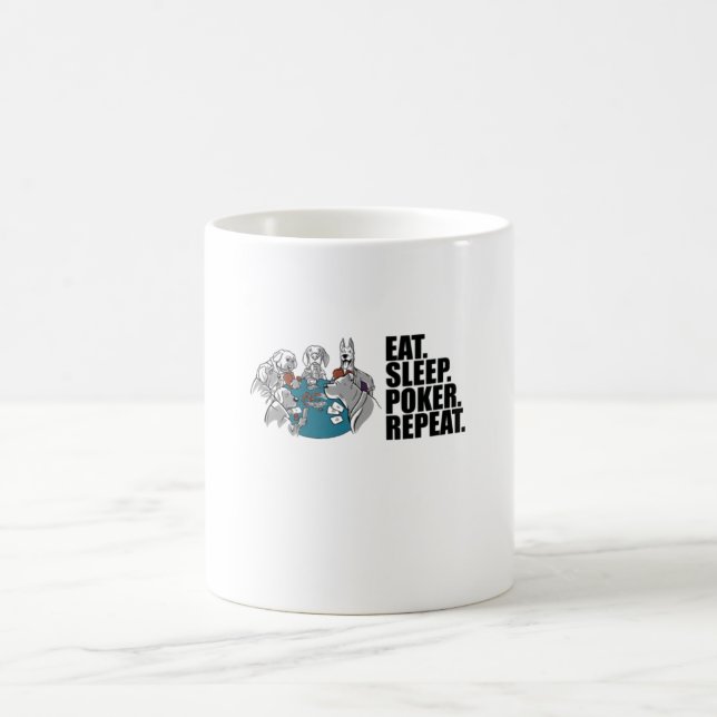 Caneca De Café Pôquer - Comer. Dormir. Pôquer. Repetir. (Centro)