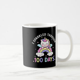 Caneca De Café Por 100 Dias, Meninas Unicórnio 100º Dia da Escola