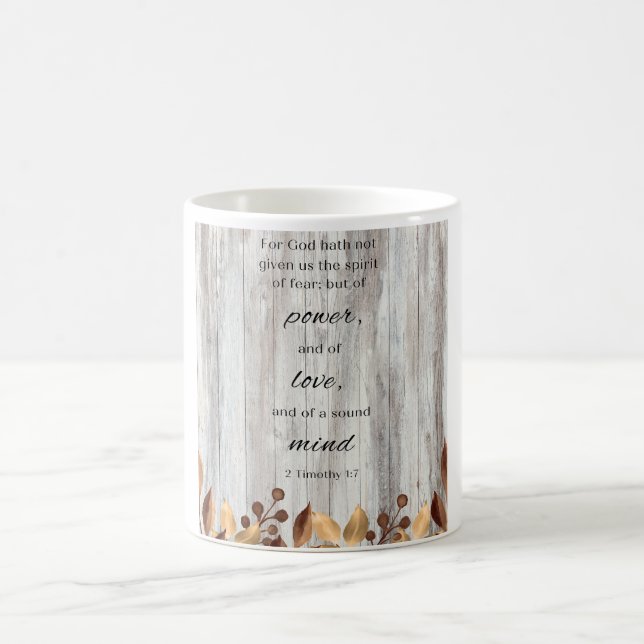 Caneca De Café Por Deus, Não Tem Cinza De Madeira, Bíblia Verse C (Centro)