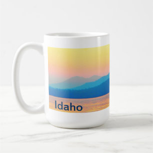 Caneca De Café Pôr do sol ciano e salmão