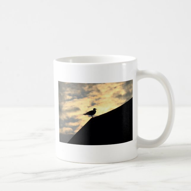 Caneca De Café Pôr do sol da gaivota (Direita)