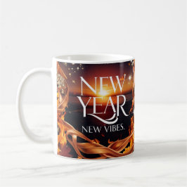 Caneca De Café Pôr do Sol de Fogo Intenso "Ano Novo, Novas Vibraç