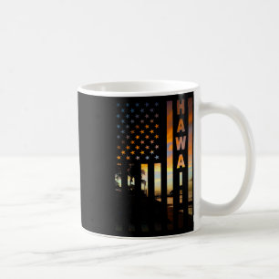 Caneca De Café Pôr do sol do Havaí Bandeira americana Honolulu Il