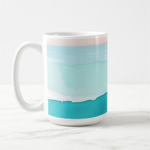 Caneca De Café Pôr do sol em aquarela no Oceano Turquesa