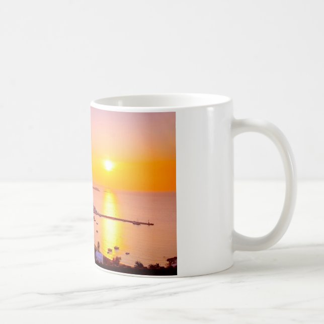 Caneca De Café Por do sol em Mykonos, piscina (Direita)