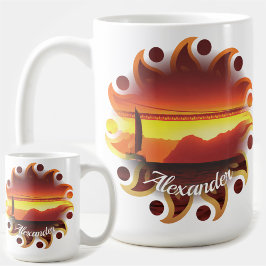 Caneca De Café Pôr do sol em San Francisco 1124