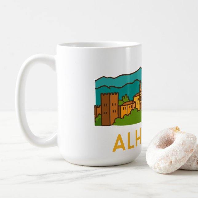 Caneca De Café Pôr do Sol na Alhambra 2 (Com Donut)