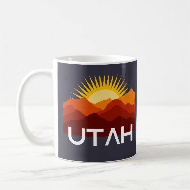 Caneca De Café Pôr do Sol no Deserto Retro Vintage de Utah (Esquerda)