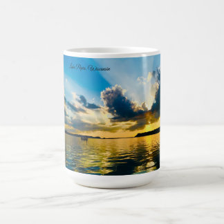 Caneca De Café Pôr do Sol no Lago Pepin: Hora Dourada sobre a Águ
