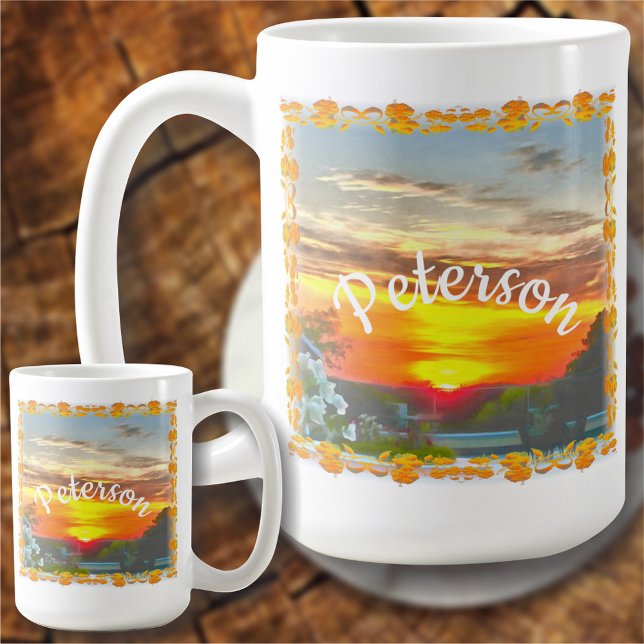 Caneca De Café Pôr do Sol no Terraço 2295 (Criador carregado)