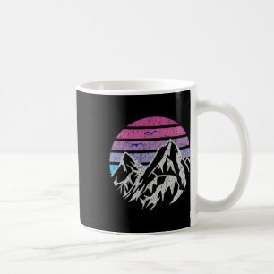 Caneca De Café Pôr do Sol Retro nas Montanhas Gráfico Vintage Aca