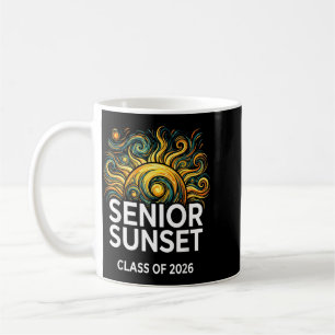 Caneca De Café Pôr do Sol Sênior Rétro Graduação Cl 2026 Gráfico