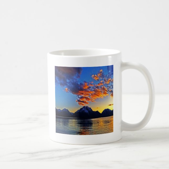 Caneca De Café Por do sol sobre o Tetons (Direita)