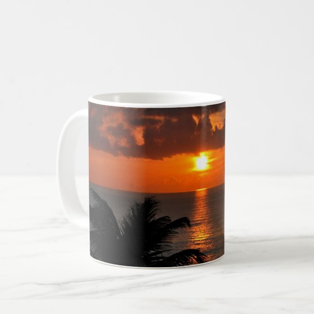 Caneca De Café Pôr do Sol Tropical, Cancun (Frente Esquerda)