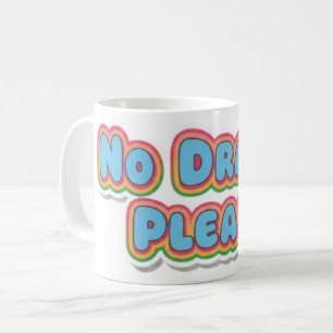 Caneca De Café Por Favor Sem Drama Design de Tipografia Retro Fof