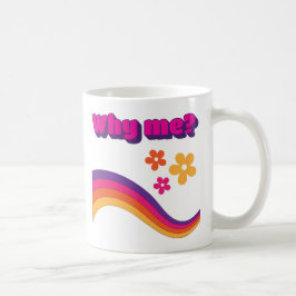 Caneca De Café por que eu cito linhas coloridas flores letras neg