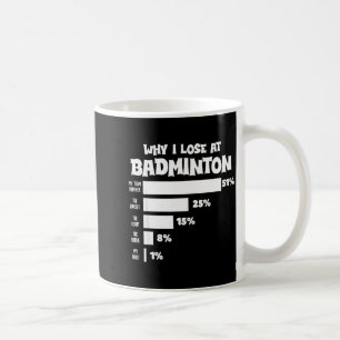 Caneca De Café Por que eu perco no Badminton Desculpas engraçadas
