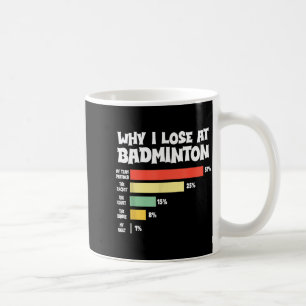 Caneca De Café Por que eu perco no Badminton Desculpas engraçadas
